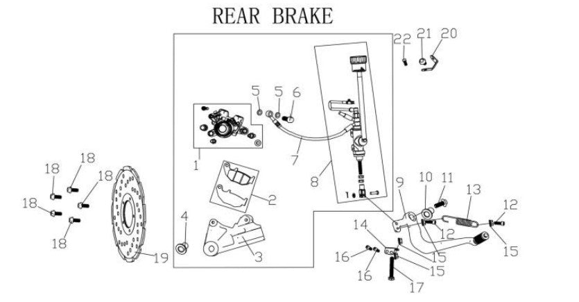 Horwin CR6 Rear Brake Assembly